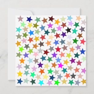 It's a Rainbow Party, Multi-Coloured Stars Pattern Invitation