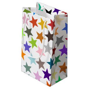 It's a Rainbow Party, Multi-Coloured Stars Pattern Small Gift Bag
