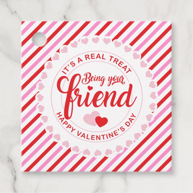 It's A Real Treat Being Your Friend Valentine Favour Tags (Front)