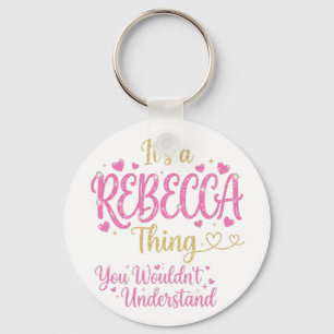 It's A Rebecca Thing Pink Gold Women Gift Key Ring