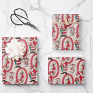 It's A Retro Christmas Wrapping Paper Sheet
