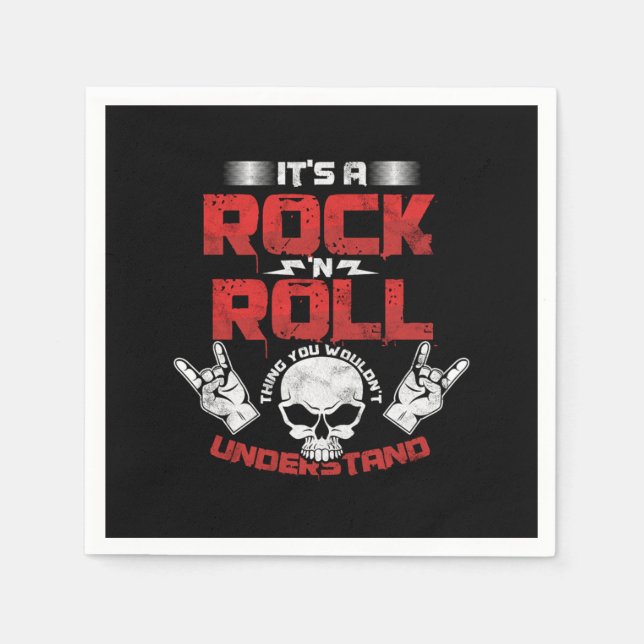 Its A Rock N Roll Thing Rock Music Guitarist Bass  Napkin (Front)
