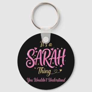 It's A Sarah Thing Pink Gold Women Gift Key Ring