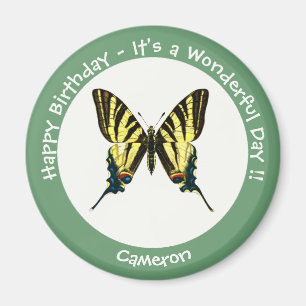 It's a Scarce Swallowtail Butterfly Birthday Party Magnet