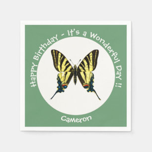 It's a Scarce Swallowtail Butterfly Birthday Party Napkin