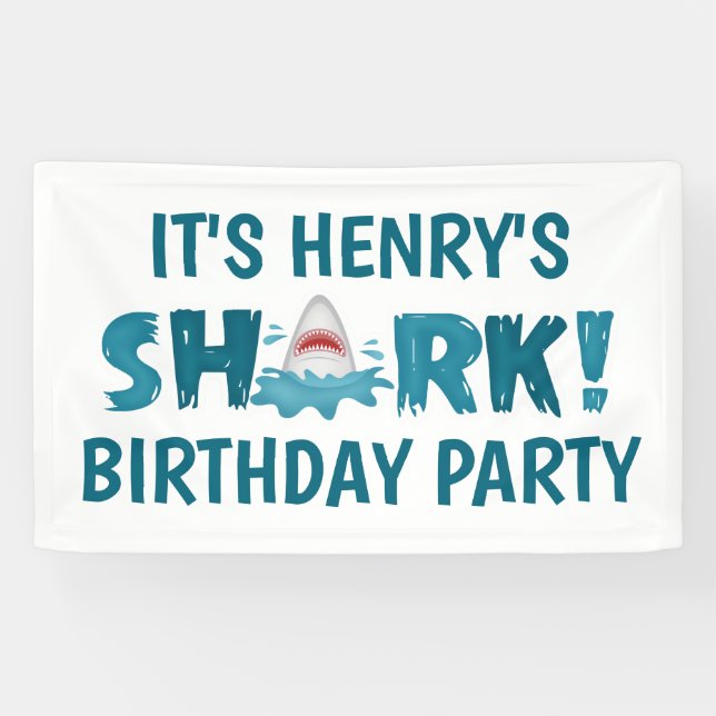 It's a SHARK Kid Birthday Party Banner (Horizontal)