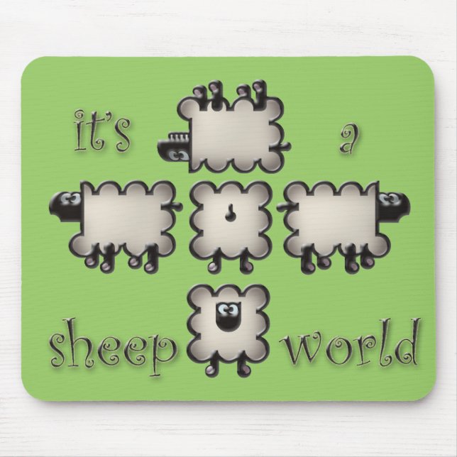 it's a sheep world mouse mat (Front)