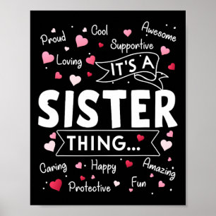 It's A Sister Thing Funny Sayings Cute Sister Moth Poster