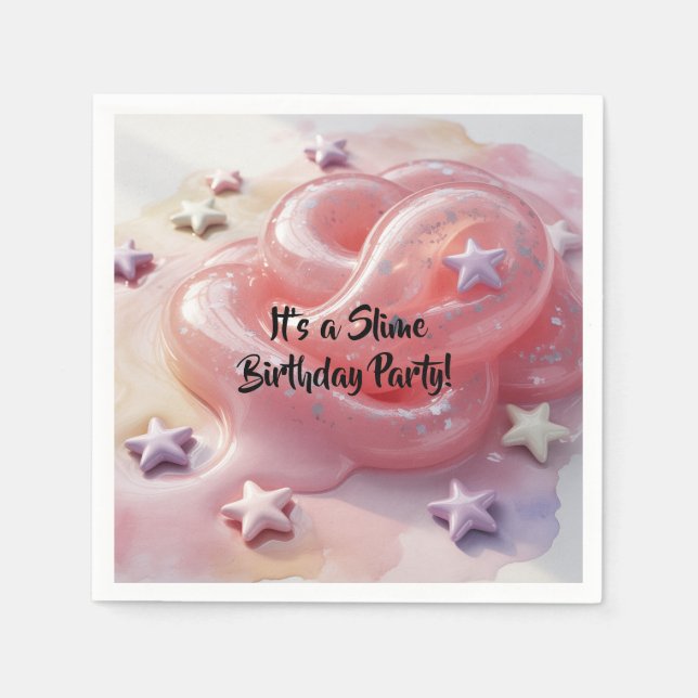 It's a Slime Birthday Party For Girl’s Napkin (Front)