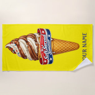 It's a Soft Served Summer - Ice Cream Cone Beach Towel