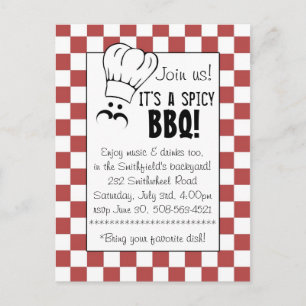 It's a Spicy BBQ! Invitation Postcard