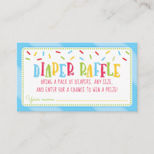 It's a Sprinkle Baby Shower Diaper Raffle blue Enclosure Card
