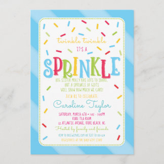 It's a Sprinkle Baby Shower Invitation card blue