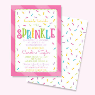 It's a Sprinkle Baby Shower Invitation card pink