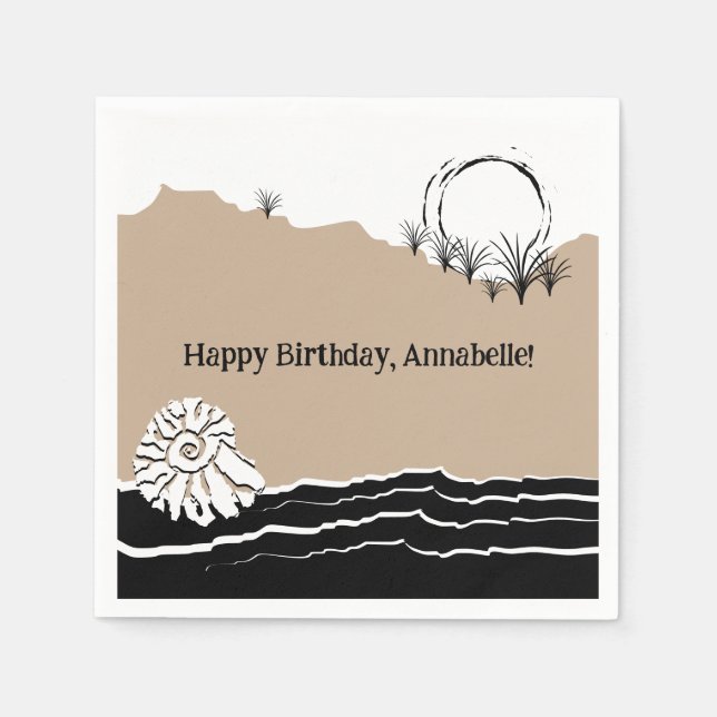 It's A Summer Beach Birthday Party Napkin (Front)