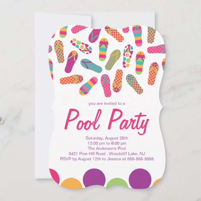 It's a Summer Flip Flop Pool Party Invitation (Front)