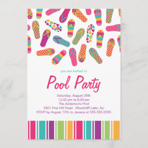 It's a Summer Flip Flop Pool Party Invitation