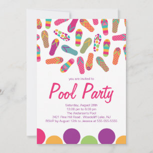 It's a Summer Flip Flop Pool Party Invitation