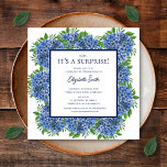 It's a Surprise 70th Birthday Party Blue Hydrangea Invitation<br><div class="desc">It's a Surprise 70th Birthday Party Blue Hydrangeas Invitation is a beautiful watercolor with blue hydrangeas and greenery. You can personalise by selecting "Personalise this template" or if you want to customise this design even further,  please select "Edit using Design tool". If you need matching items,  please contact me.</div>