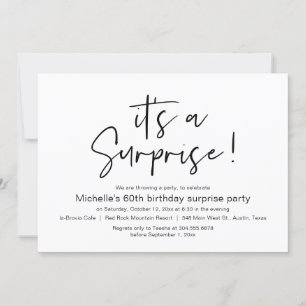 It's A Surprise Birthday Dinner Party Invitation