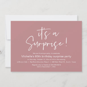 It's A Surprise Birthday Dinner Party Invitation