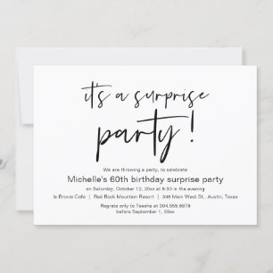 It's A Surprise Birthday Dinner Party Invitation