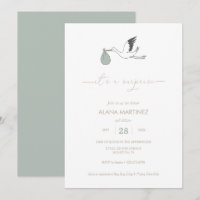 It's a Surprise Stork Baby Shower Invitation