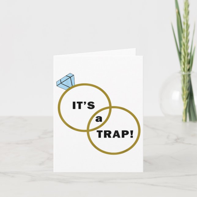 Its A Trap Funny Groom And Bride Wedding _1  Card (Front)