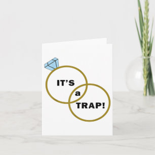 Its A Trap Funny Groom And Bride Wedding _1 Card