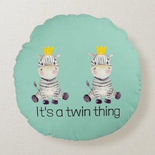 It's a twin thing nursery round cushion