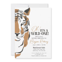 Its a wild one jungle tiger first birthday invite