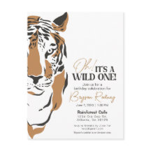 Its a wild one jungle tiger first birthday invite