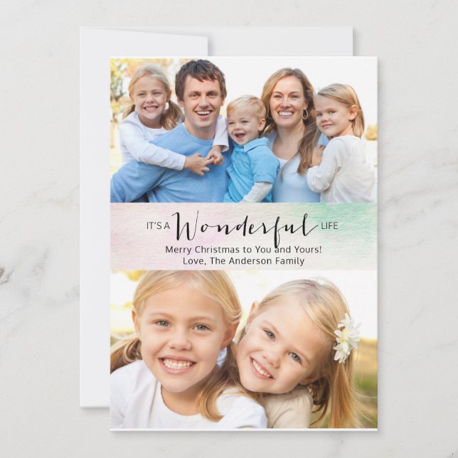 It's a Wonderful Life 2 Photo Christmas Card (Front)