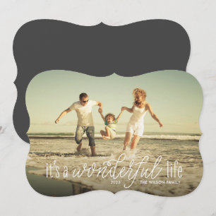 It's A Wonderful Life Calligraphy Script Holiday Card