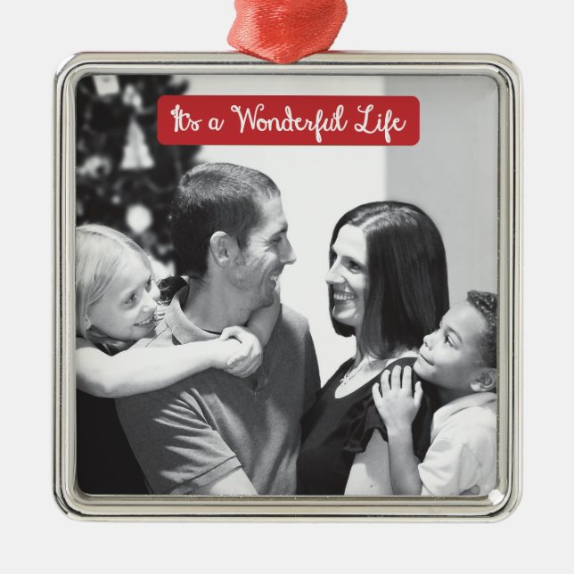 It's a Wonderful Life Christmas Holiday Photo Meta Metal Tree Decoration (Front)