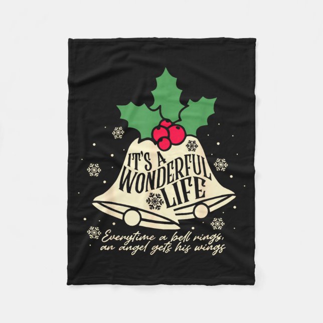 It's A Wonderful Life Every Time A Bell Rings Chri Fleece Blanket (Front)
