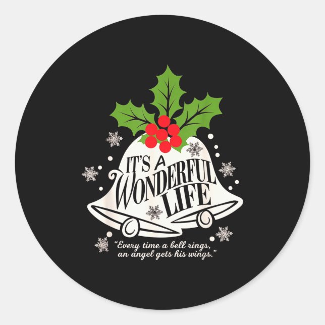 It's A Wonderful Life Everytime A Bell Rings Chris Classic Round Sticker (Front)