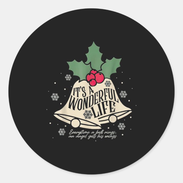 It's A Wonderful Life Everytime A Bell Rings Chris Classic Round Sticker (Front)