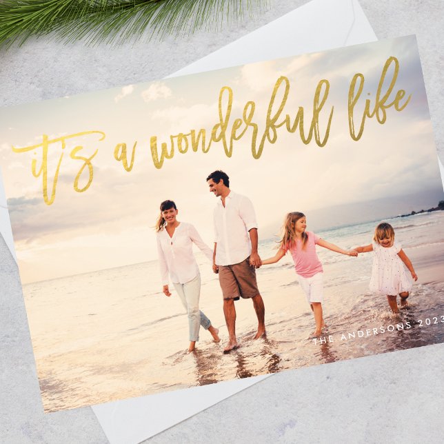 It's a Wonderful Life Faux Foil Holiday Photo Card (Creator Uploaded)