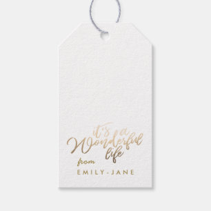 it's a Wonderful life Gold Foil Christmas Gift Tags