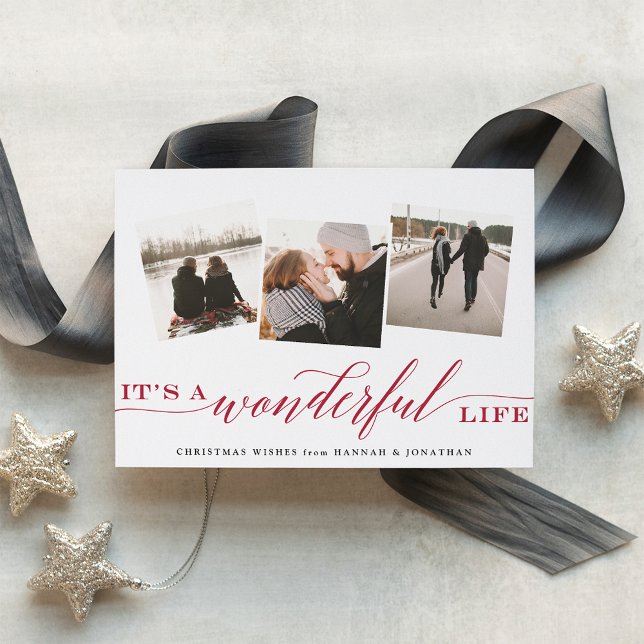It's a Wonderful Life | Holiday Photo Collage Card (Creator Uploaded)