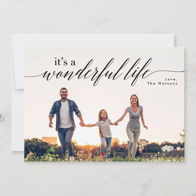Its a Wonderful Life Holidays Christmas Photo Card (Front)