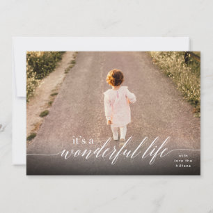 It's a Wonderful Life lettering in white photo Holiday Card