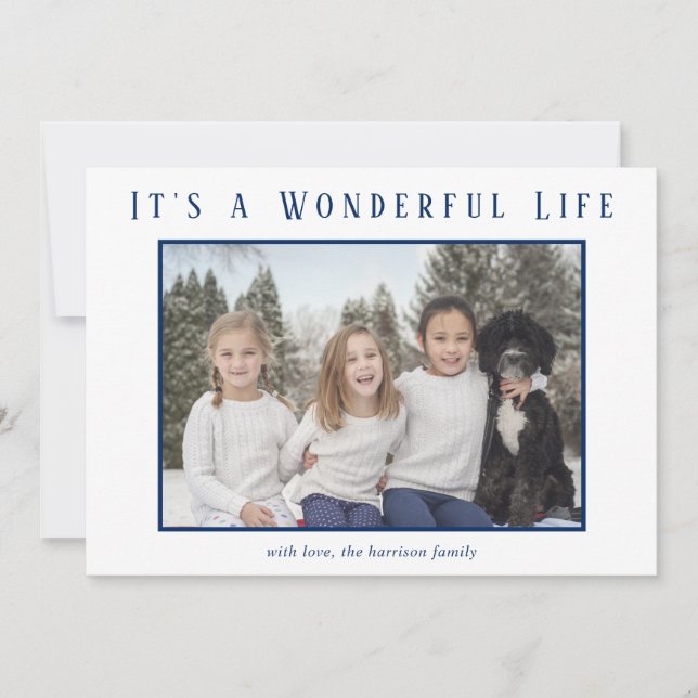 It's a Wonderful Life Minimalist Photo Christmas Holiday Card (Front)
