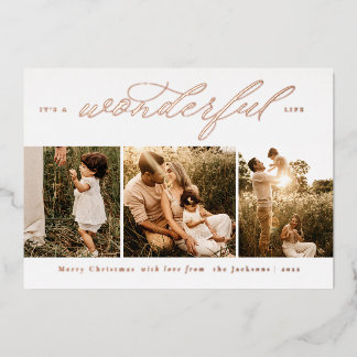 It's A Wonderful Life Modern Foil Holiday Card