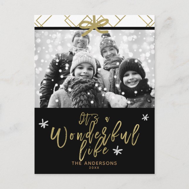 It's A Wonderful Life Modern Holiday Photo Postcard (Front)