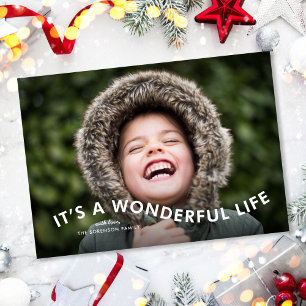 It's a Wonderful Life Modern Type Photo Holiday Card