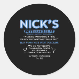It's A Wonderful Life Nicks Bar George Bailey Clar Classic Round Sticker