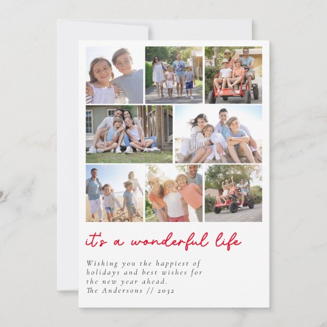 It's a Wonderful Life Photo Collage Holiday Card (Front)