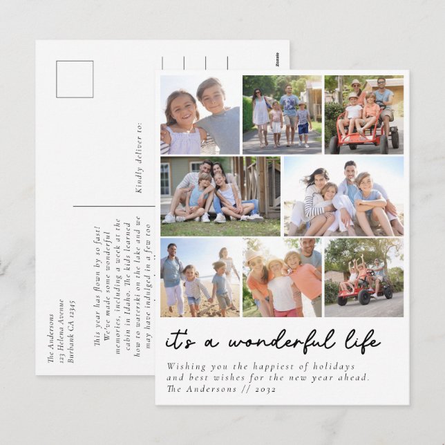 It's a Wonderful Life Photo Collage  Holiday Postcard (Front/Back)